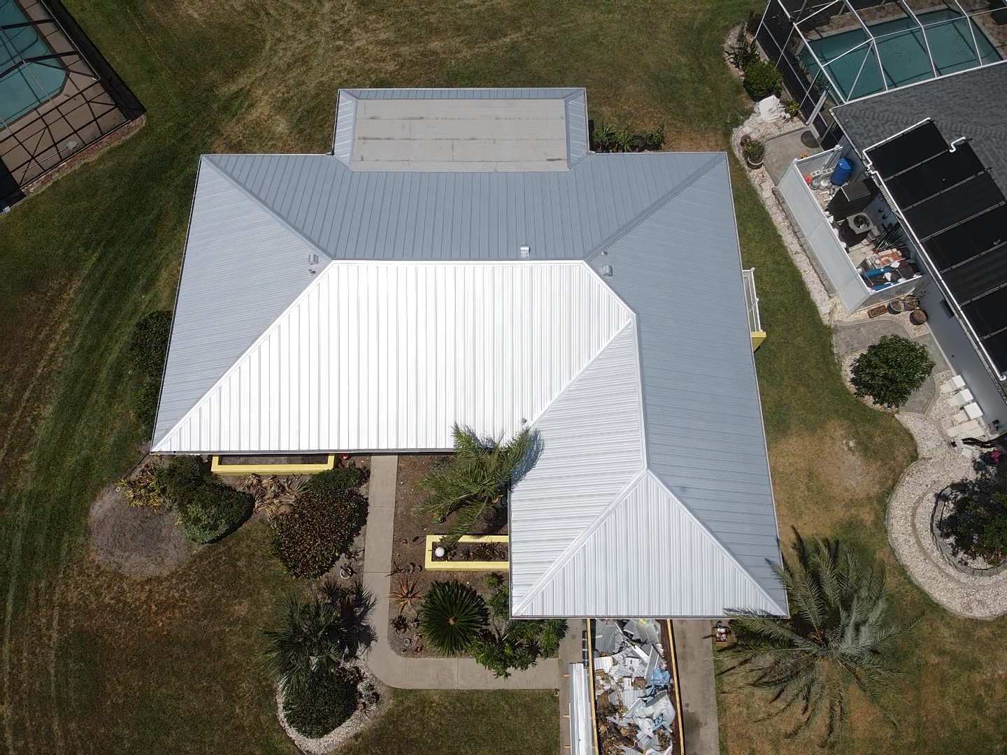 Completed hail-resistant metal roof Dallas